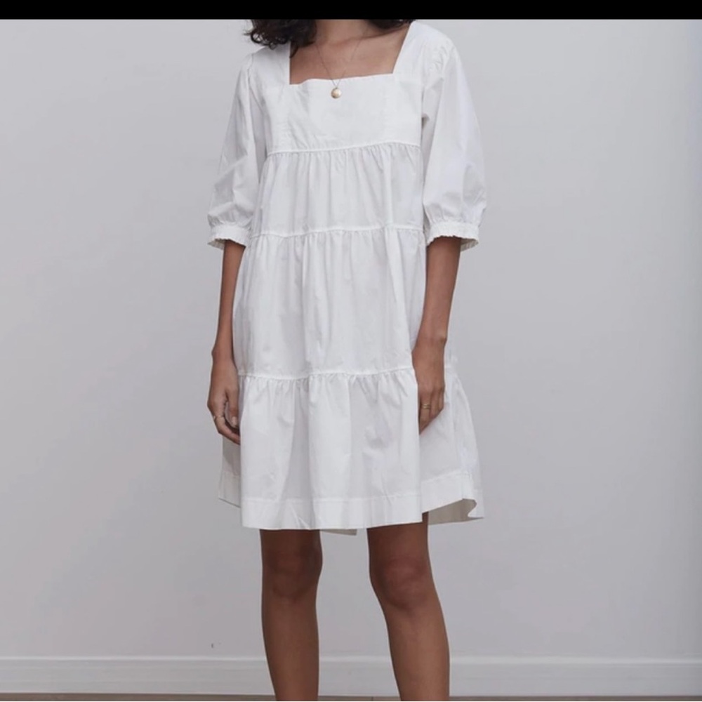 Grey State White Mini Dress